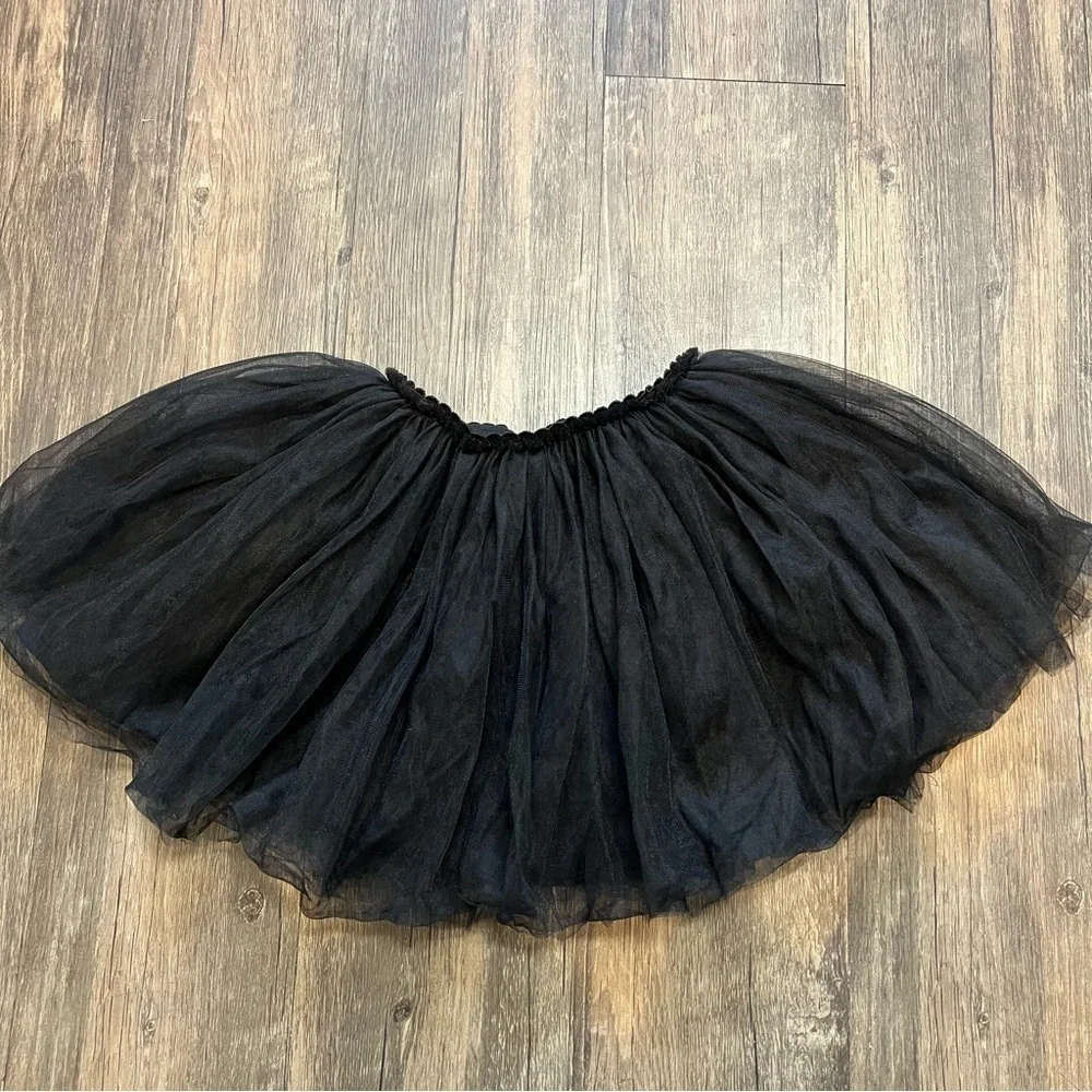 Girls Tulle Tutu Black Elastic Waist Mini Skirt Size